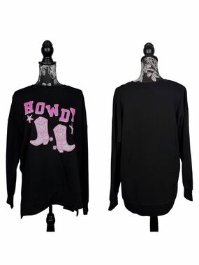 Relaxx Howdy crewneck split hem oversize sweatshirt size medium